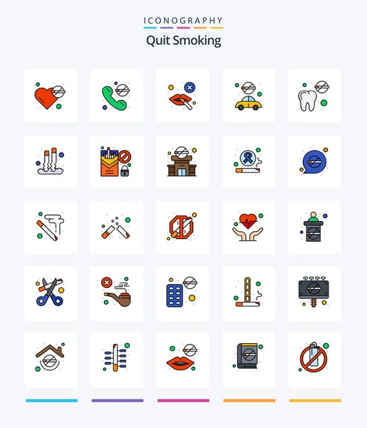 Creative Quit Smoking Line Filled Icon Pack Transport Smoking Smoking — Stockvektor