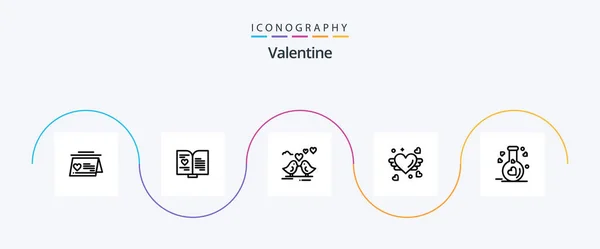 Valentine Line Icon Pack Including Love Love Book Day Valentine — Archivo Imágenes Vectoriales