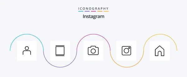 Instagram Line Icon Pack Including Instagram Social Timeline Photo Camera — Vettoriale Stock