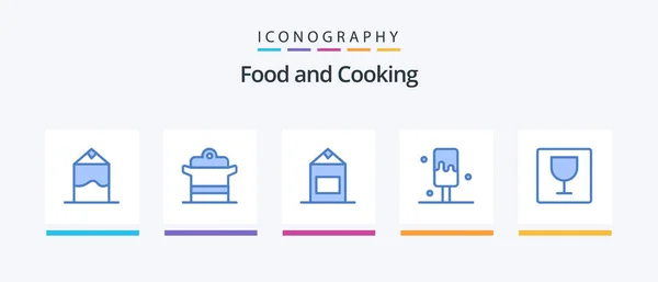 Food Blue Icon Pack Including Food Milk Editor Ice Creative — Vettoriale Stock