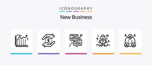 New Business Line Icon Pack Including Corporate Business Analytic Time — Stockový vektor