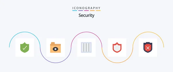 Security Flat Icon Pack Including Prison Warning Security — Stockvector