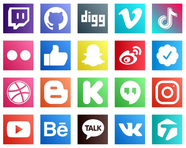 High Resolution Social Media Icons China Weibo China Snapchat Icons — Stock Vector