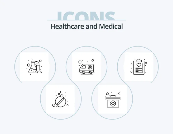 Medical Line Icon Pack Icon Design Pulse Beat Medicine Medical — Image vectorielle