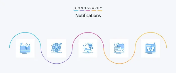 Notifications Blue Icon Pack Including Notice Notification Activity Unread — Wektor stockowy