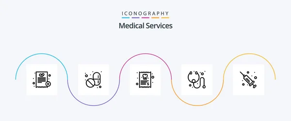 Medical Services Line Icon Pack Including Medical Medical Injection Medical — Archivo Imágenes Vectoriales