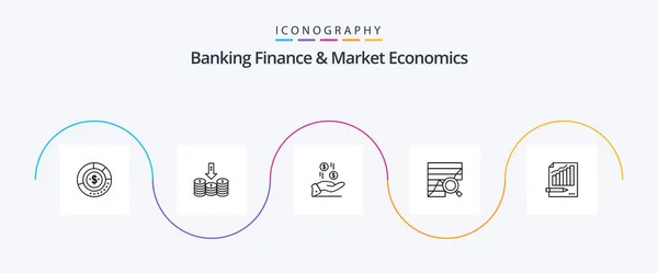 Banking Finance Market Economics Line Icon Pack Including Charity Money — Stockvektor