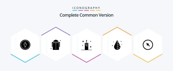 Complete Common Version Glyph Icon Pack Including Click Invert Candle — 图库矢量图片
