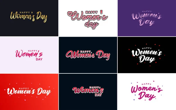 Abstract Happy Women Day Logo Women Face Love Vector Design — Wektor stockowy