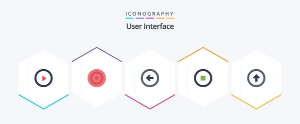 User Interface Flat Icon Pack Including User Arrow Button User — Vettoriale Stock