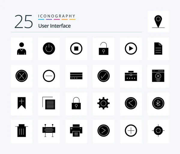 User Interface Solid Glyph Icon Pack Including User Interface Basic — Stockvektor