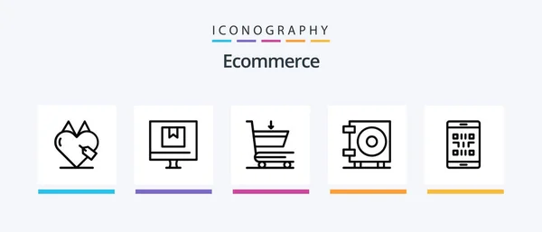 Ecommerce Line Icon Pack Including Commerce Shopping Icon Fashion Sale — Image vectorielle