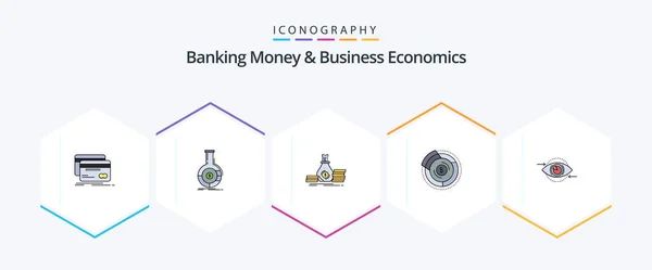 Banking Money And Business Economics 25 FilledLine icon pack including diagram. balance. business. money. investment