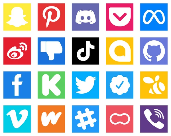 Stylish Social Media Icons Video Tiktok Facebook Facebook Icons Versatile — Stockvektor