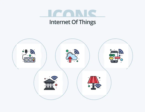 Internet Things Line Filled Icon Pack Icon Design Internet Watch — Stock Vector
