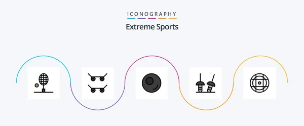 Sport Line Filled Flat Icon Pack Including Sport Sport Ball — Wektor stockowy