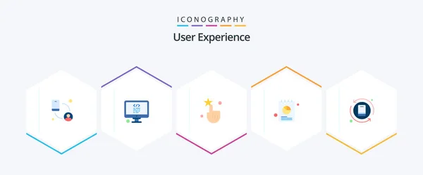 User Experience Flat Icon Pack Including Success Pie Interactive Data — Stockvektor