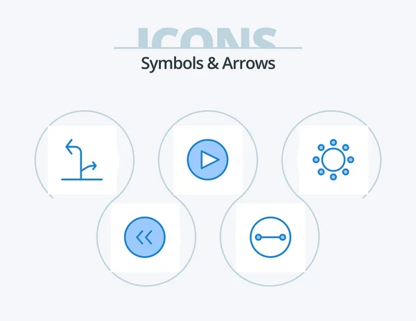 Дизайн Иконы Blue Icon Pack Символизм Направленный Подписать Играть — стоковый вектор