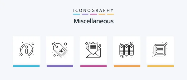 Miscellaneous Line Icon Pack Including Diary Earth Payment Cash Creative — Stockový vektor