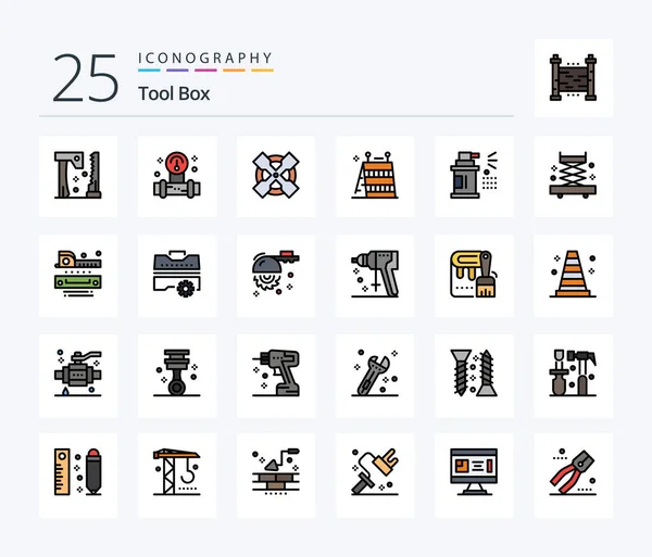 Tools Line Filled Icon Pack Including Spray Bottle Tools Tools — Stock vektor
