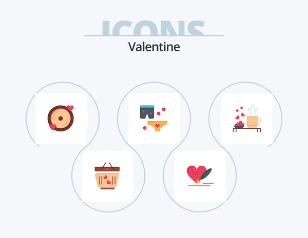 Valentine Flat Icon Pack Icon Design Love Love Pen Day — Stockvector