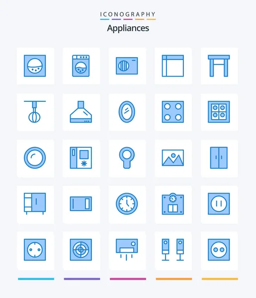 Creative Appliances Blue Icon Pack House Home Home Ware Appliances — Vetor de Stock