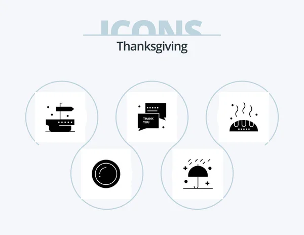 Thanks Giving Glyph Icon Pack Icon Design Thanks Sms Winter — Stockvector