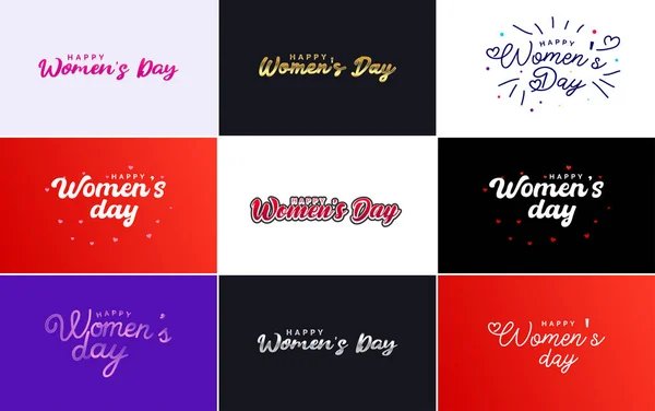 International Women Day Vector Hand Written Typography Background Bold Vibrant — Vetor de Stock