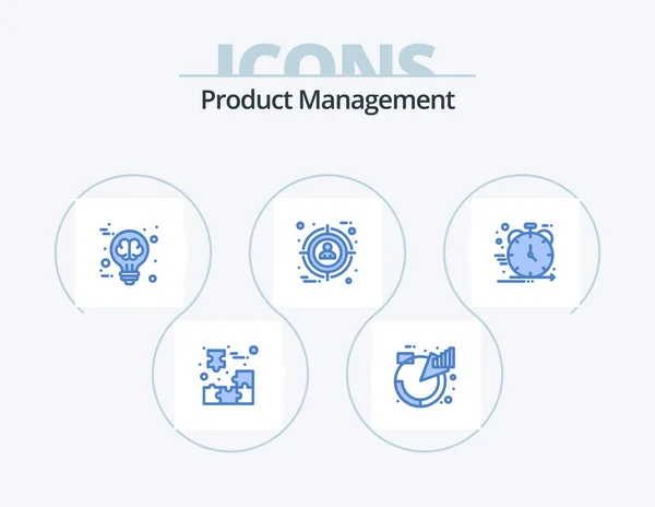 Product Management Blue Icon Pack Icon Design User Selection Management — Image vectorielle
