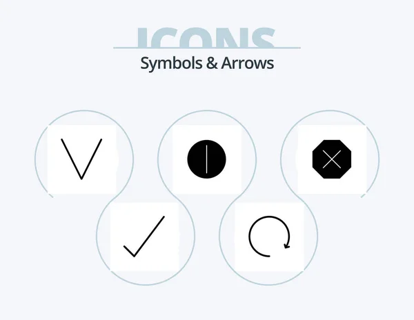 Symbols Arrows Glyph Icon Pack Icon Design Denied Ban — Vettoriale Stock