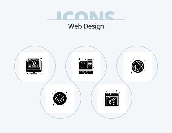 Web Design Glyph Icon Pack Icon Design Color Web Web — Wektor stockowy