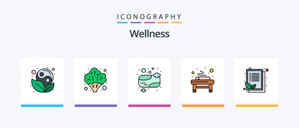 Wellness Line Filled Icon Pack Including Косметические Сок Цветок Душ — стоковый вектор