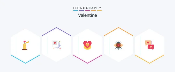 Valentine Flat Icon Pack Including Love Love Gallert Day Valentine — Vector de stock