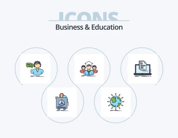 Business Education Line Filled Icon Pack Icon Design Money Hourglass — Wektor stockowy