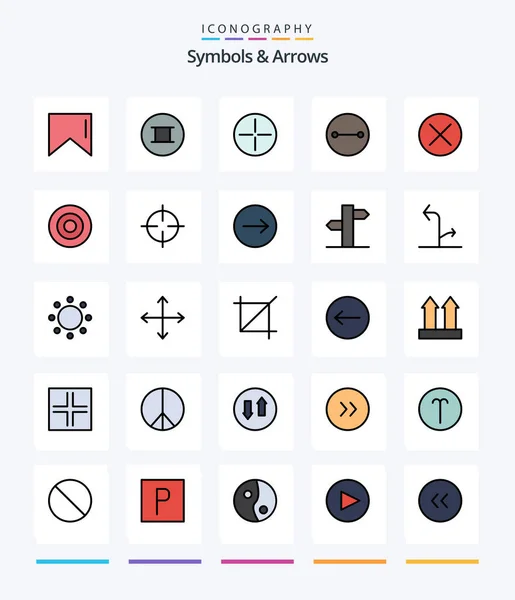 Creative Symbols Arrows Line Filled Icon Pack Symbols Sign Navigation — Archivo Imágenes Vectoriales