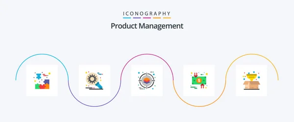 Product Management Flat Icon Pack Including Cycle Setting Circulation Product — Stok Vektör