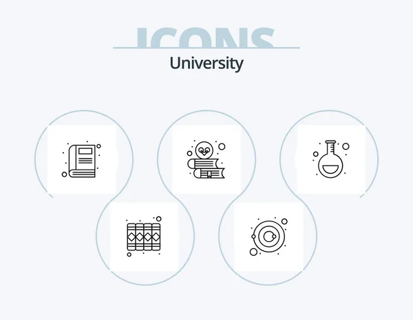 University Line Icon Pack Icon Design Owl Speech Book Rostrum — 图库矢量图片