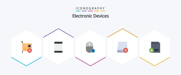 Devices Flat Icon Pack Including Drive Computers Hardware Mouse Gadget — Stockvektor