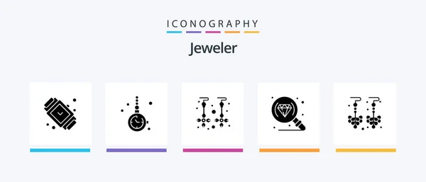 Jewellery Glyph Icon Pack Including Drop Jewelry Jewelry Diamond Jewelry — Stockvector
