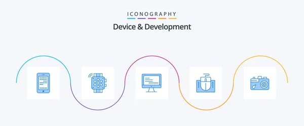 Device Development Blue Icon Pack Including Education Education Computer Hardware — Vector de stock