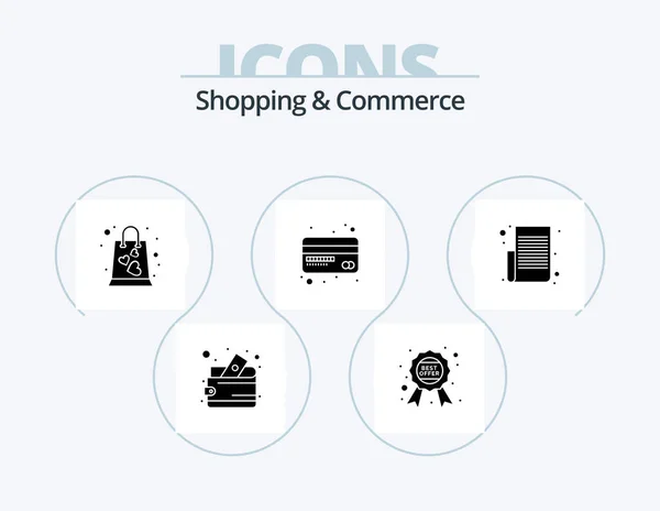Shopping Commerce Glyph Icon Pack Icon Design Memo Smart Card — Stockvector