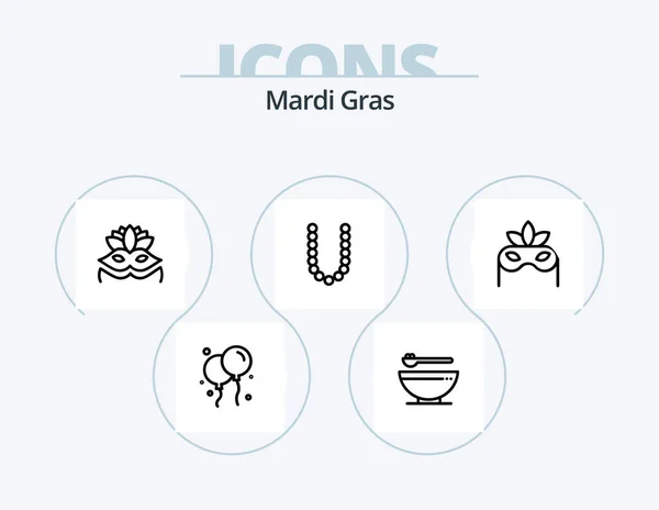 Mardi Gras Line Icon Pack Icon Design Weapon Game Fire — 图库矢量图片