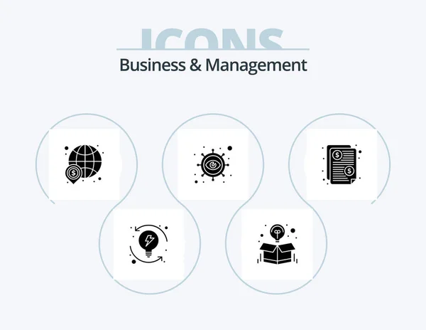 Business Management Glyph Icon Pack Icon Design Vision Eye Offer — Διανυσματικό Αρχείο