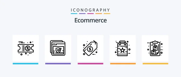 Ecommerce Line Icon Pack Including Place Delivery Board Box Shopping — 图库矢量图片