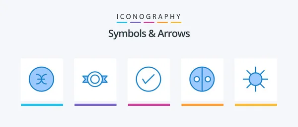 Symbols Arrows Blue Icon Pack Including Logo Symbols Arrows Symbolism — Stock Vector
