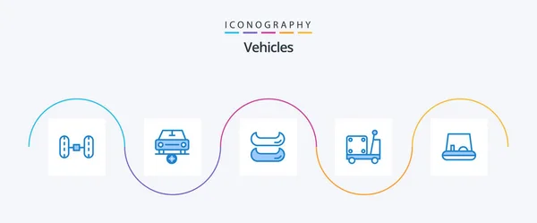 Vehicles Blue Icon Pack Including Canoe Vehicles Truck — Vector de stock