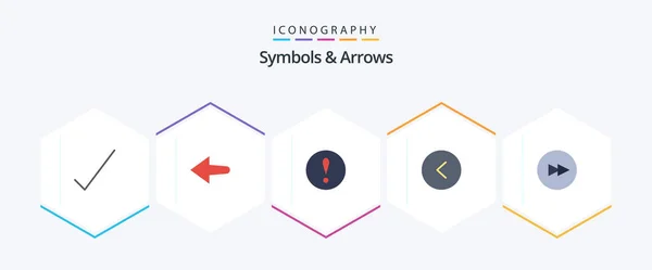 Symbols Arrows Flat Icon Pack Including Arrow Forward — Stock Vector