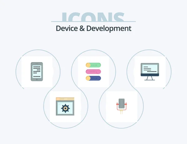 Device Development Flat Icon Pack Icon Design Monitore Mobile Switch — Stok Vektör