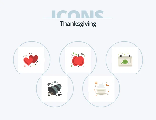 Thanksgiving Flat Icon Pack Icon Design Date Autumn Day Thanksgiving — Archivo Imágenes Vectoriales