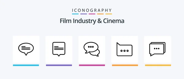 Cenima Line Icon Pack Including Imac Computer Cinema Back Cinema — Wektor stockowy
